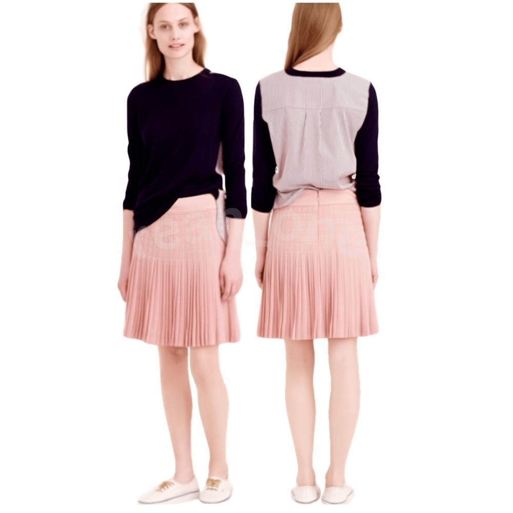 J. Crew Women's Lattice Quilt Stitched Lined Pleated Skirt Dusty Rose Pink Sz 2